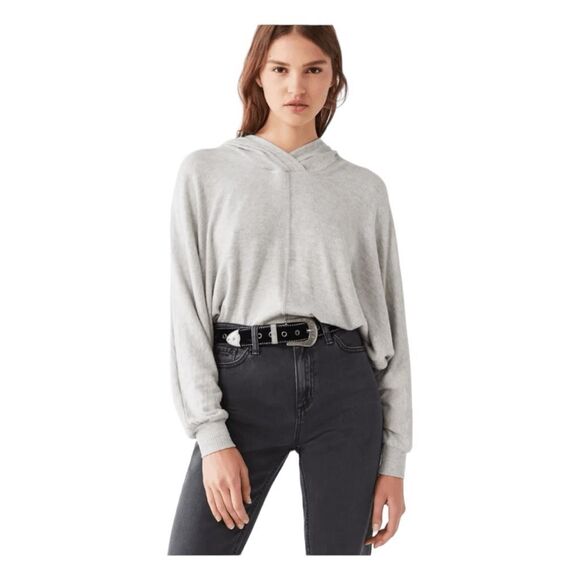 Project Social T Julia Hoodie Sweatshirt Gray Fleece Dolman Long Sleeve Pull-Ove - Picture 2 of 10